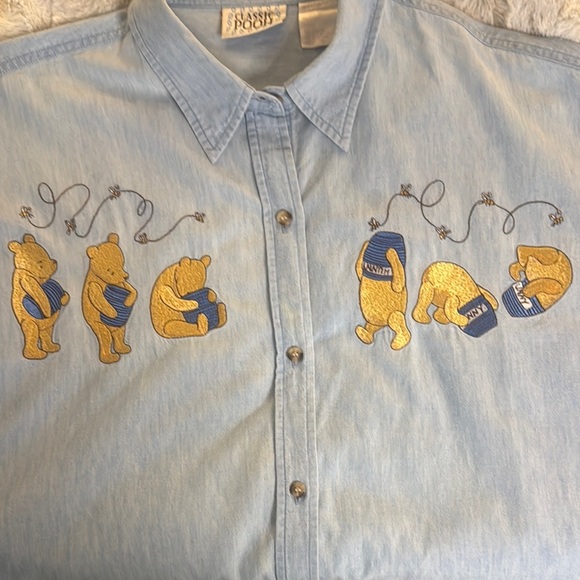 Vintage Embroidered Winnie Pooh Button Down Shirt - Picture 7 of 7